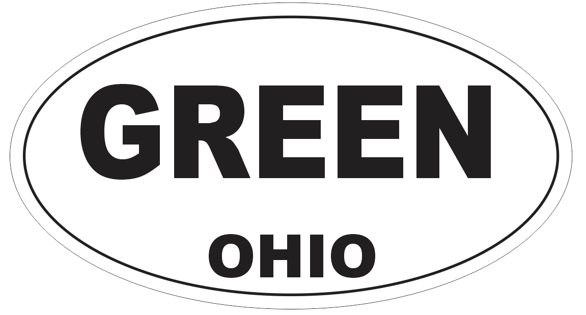Green Ohio Oval Bumper Sticker or Helmet Sticker D6103 - £1.09 GBP - £58.97 GBP