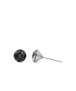 6mm Black Swarovski Stud Earrings for Women, Dainty Black Crystal Earrin... - $18.00