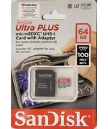 Sandisk Ultra PLUS 64GB MicroSDXC UHS-I Card with Adapter 100MB/s Class ... - $34.95 CAD