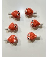 6pcs Red Pufferfish Ceramic Chopstick Rests - Cute Decorative Holder Set... - £15.33 GBP