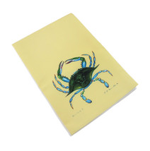 Zeckos Betsy Drake Blue Crab Yellow Kitchen Towel 19 Inch X 19 Inch - £23.25 GBP