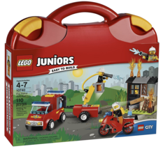 LEGO City Juniors Fire Patrol Suitcase Building Toy 110 Pieces Retired Edition - £63.19 GBP