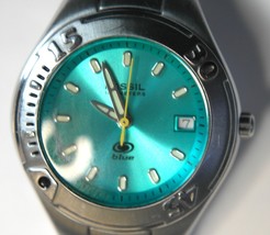 FOSSIL 100 METERS blue AM-3455 Date Quartz Women&#39;s Wristwatch - $22.28