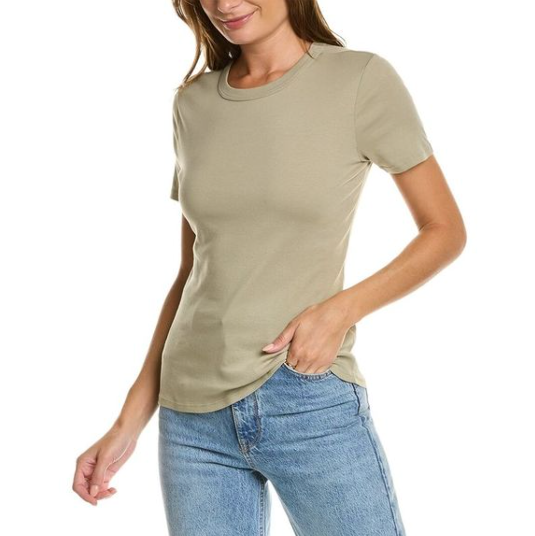 MICHAEL STARS LINDEN MADY SUPIMA HIGH NECK CREW TEE SHIRT (O/S) NWT $68 - $68.00