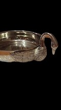 Vintage round dish, silver plated salad bowl with 2 swans. Vintage decor idea - £127.81 GBP