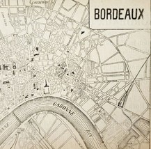 Bordeaux France City Mini Map Antique c1920s Info Page Ephemera PCBG7C - £15.70 GBP