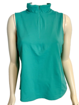 Tommy Bahama Island Zone Green Stand Up Collar Sleeveless 1/2 Zip Top Si... - £28.41 GBP