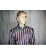 Tommy Hilfiger Men&#39;s Large Shirt Multi-Color Striped L/S All Cotton Butt... - $44.07 CAD