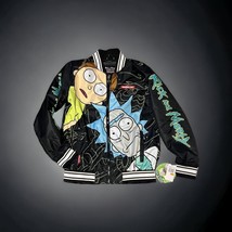 Rick &amp; Morty Members Only Jacket All Over Print Front/Back NWT Size Medium - £46.87 GBP