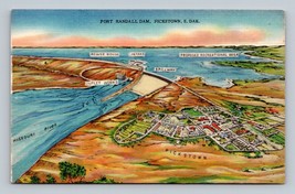 Fort Randall Dam Pickstown South Dakota SD UNP Unused Linen Postcard M5 - $3.02