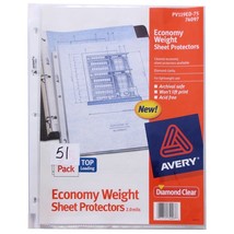 Avery Economy Weight Sheet Protectors, 51 Pack, PV119ED 74097 - $8.99