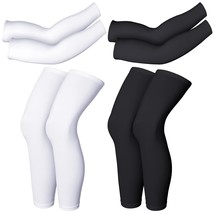 2 Pairs Compression Full Length Leg Sleeve Arm Sleeve For Men Women, Football (B - £28.15 GBP