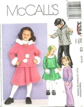 McCalls Sewing Pattern 3384 Girls Jacket Top Pants Skirt Size 3-5 - $8.36
