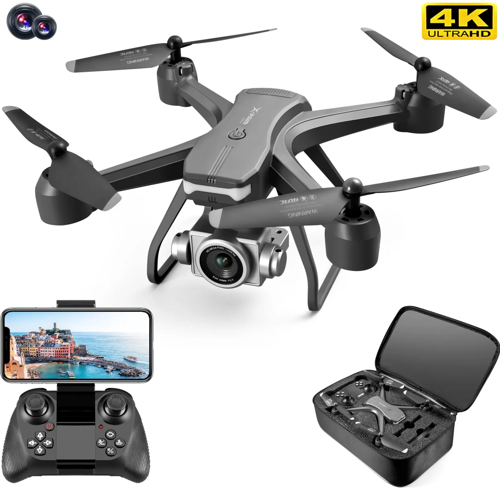 V14 Drone 4k Profession HD Wide Angle Camera 1080P WiFi Fpv Drone Dual Camera - £35.86 GBP
