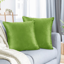 Garden Green 16&quot;x16&quot; Throw Pillow Covers Set 2 Sofa Velvet Cushion Cases - £20.79 GBP