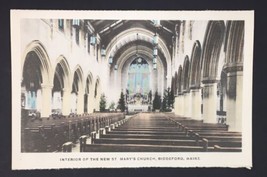 Antique PC Interior of the New St. Mary&#39;s Church Biddeford, ME Printed i... - $9.00