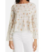 NWT Rebecca Taylor Ivory Marigold Fleur Floral Ines Smocked Blouse Top S... - $1,820.71 MXN