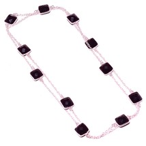 Pink Amethyst Faceted Handmade Gemstone Fashion Necklace Jewelry 36&quot; SA 1415 - £5.18 GBP