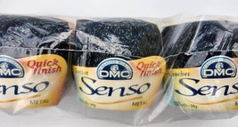 DMC 3-COUNT Senso “Black” METALLICS Crochet Quick Finish COTTON/METALLIC... - $8.55