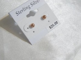 Department Store 18k Rose Gold/ Sterling Silver Plate Ball Stud Earrings R625 - £15.09 GBP