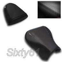 Suzuki GSXR 600 Seat Covers 2004 2005 Black Carbon Front Rear Luimoto - $109.96