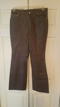 Newport News Women&#39;s Size 12P Dark Brown 100% Leather Pants (NEW) - £38.89 GBP