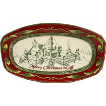 Fitz and Floyd Small Christmas Serving Plate Merry Christmas to All 10" x 6" - $9.99