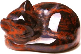 Red Obsidian Cat Crystals Decor Sleeping Cat Statue Healing Stone Decors Gift Po - £24.96 GBP
