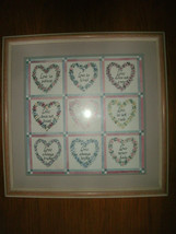 Home Interiors Charles Humphrey &quot;Love is&quot; framed print, floral hearts light wood - £14.97 GBP