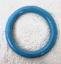 Vintage BLUE Peking Glass Hop Round 2 5/8 Inch Across Sewing Basket Hand... - $14.36