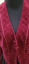 Susan Bristol Raspberry Velvet Vest 10 Suit Skirt 12 Embroidered - £36.71 GBP