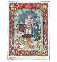 Delicious in Dungeon Meshi Art Nouveau Giclee Poster Print 12x17 Mondo Anime - £58.91 GBP