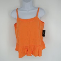 Crown &amp; Ivy Womens Petite Large Flounce Tank Top Orange NWT $50.50 - £11.67 GBP