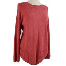 J Jill Sweater Long Sleeve Women&#39;s Medium Front Pockets Scoop Neck Cotto... - $18.99
