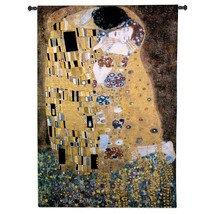 32x53 THE KISS Gustav Klimt Woman Art Tapestry Wall Hanging - £158.27 GBP