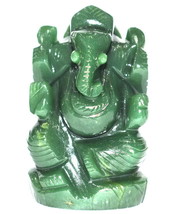 Lord Ganesha Idol in Natural Columbian Green Jade - 148 gms - $85.02