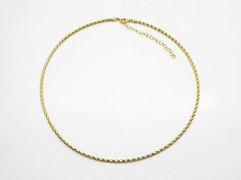 Italian 2mm Open Mesh Tube Design Collar Necklace w/Extender Chain 14k Gold - £395.68 GBP