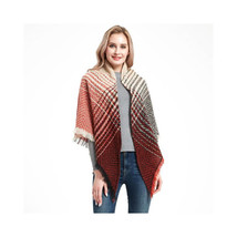 Large Oversized Scarf Multi-Color Striped frayed edges Warm, Trending - £13.97 GBP