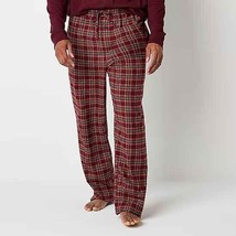 St. John&#39;s Bay Men&#39;s Flannel Pajama Lounge Sleep Pants MEDIUM Burgundy T... - $21.28