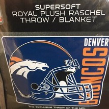 Denver Broncos Blanket Royal Plush Raschel Throw Super Soft NFL 60&quot; By 50&quot; NWT - £18.04 GBP