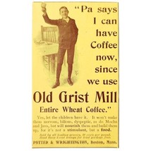 Old Grist Mill Wheat Coffee 1897 Advertisement Victorian Beverage ADBN1yyy - $19.99