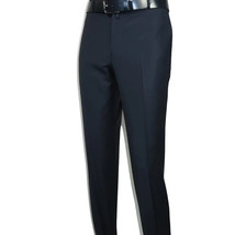 Men's MONO Turkey Slacks 100% Wool Plain Front Regular Fit 2501-02 Navy Blue image 4