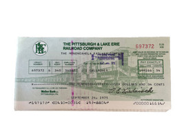 10 P&amp;LE Railroad Co. Train Cancelled Checks. Pittsburgh Lake Erie 1975 History. - £22.63 GBP