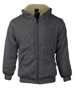 Boys Kids Soft Sherpa Lined Zip Up Charcoal Grey Hoodie Jacket - S - $21.18