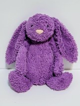 RARE Jellycat Bashful Iris Bunny Rabbit 11” Plush Stuffed Animal Purple RETIRED - £50.88 GBP