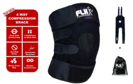 FLX Knee Brace Support Compression Wrap Sleeve Patella Stabilizer 4 Stra... - $25.69