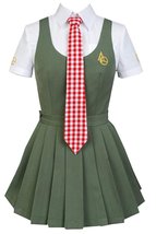 ZYHCOS Cosplay Costume Students School Uniform Green Sleeveless Skirt Dress (Cus - $58.79