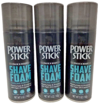 Lot 3 Power Stick Face Body Shave Foam Cooling Formula Argan &amp; Jojoba Oi... - $29.69