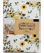 Printed Fabric Linen Tablecloth 60&quot;x104&quot; OBLONG (8-10 people) SUNFLOWERS... - £22.15 GBP