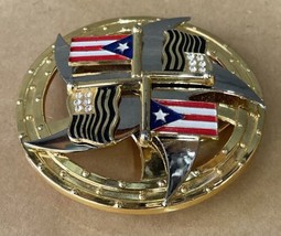 Puerto Rico Bandera puertorriquena Puertorriqueno Two Flags USA  Belt Bu... - £7.81 GBP